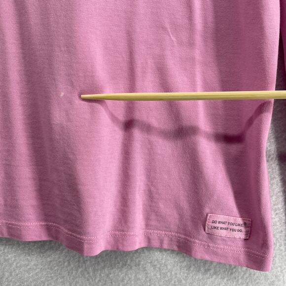 LIFE IS GOOD Top Womens M Village Relaxed Fit Long Sleeve Cotton Pink - Picture 15 of 16